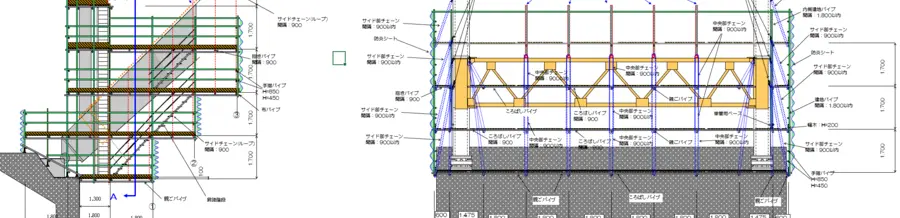 内大臣橋塗装工事 足場図5