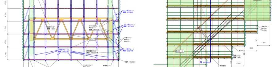 内大臣橋塗装工事 足場図6